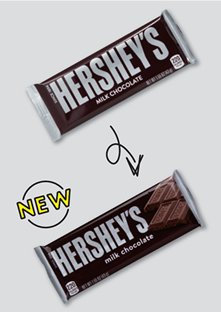 Hershey'sチョコレートのパッケージデザインの変化