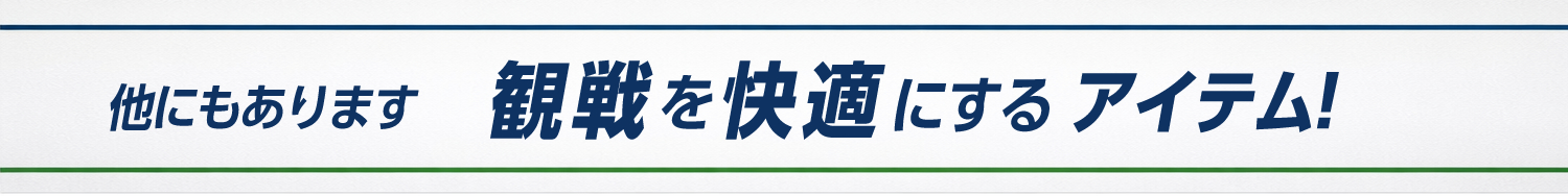 他にもあります　観戦を快適にするアイテム！