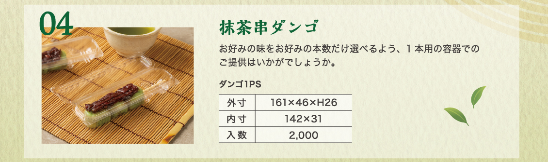 メニュー案：抹茶串ダンゴ
