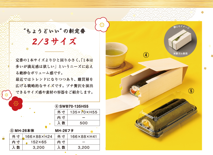 “ちょうどいい“の新定番「2/3サイズ」の容器